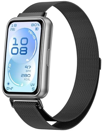 Smartwatch Armband Metall für Huawei Band 11/11 Pro / 10 Mesh Magnetverschluss Schwarz