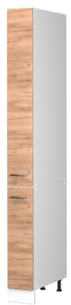 Vicco Apothekerschrank Fame-Line, Goldkraft Eiche/Weiß, 20 cm | 2 Auszüge · Metall-Vollauszüge · Höhenverst. Füße · Metallgriffe · ✓ Frei kombinierbar