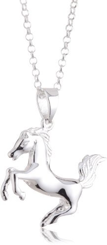 Vinani Anhänger Pferd glänzend mit Erbskette 45 cm Sterling Silber 925 Kette Italien APF-T45