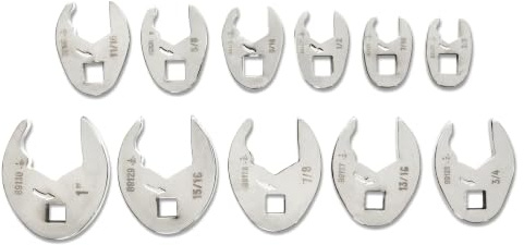 GearWrench 11 Pc. 3/8 Drive Ratcheting Crowfoot Wrench Set, SAE - 89118