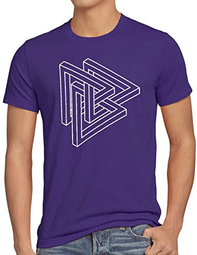 style3 Escher Dreieck Herren T-Shirt Sheldon, Größe:L;Farbe:Lila