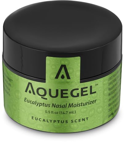 Aquegel Nasal Moisturizer+Eucalyptus(Breathe Easy), 12-Hour Nasal Dryness Relief, Water Based Nose Gel, Oxygen Therapy Nasal Moisturizer, Dry Nose, Nasal Dryness, Nosebleeds, Natural Congestion Remedy