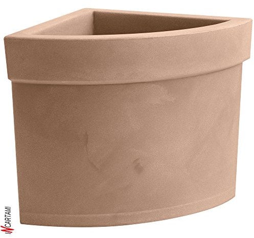 Nicoli R3240AV Evolution - Fioriera angolare con Modanatura rotazionale, Opaca, 40 cm, Colore: Avana