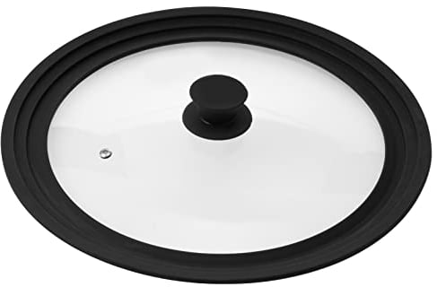 bremermann® Universal-Glasdeckel mit Silikonrand, 30/32/34 cm, groß (Schwarz)