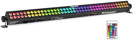 BeamZ LCB803 LED Light Bar Wall Washer - 80x 3W RGB Colour Mixing Venue Uplighting, Stage Wash Lighting with DMX Control, Sound Activation & Remote Control