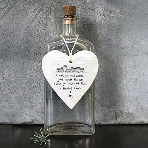 East of India Hanging Heart Gift I wish you lived nearer