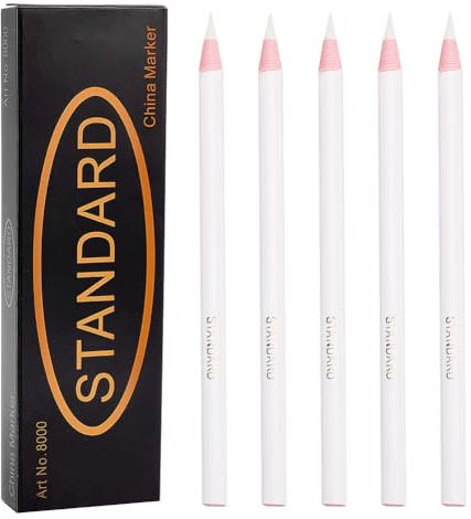 BENECREAT 12PCS Herramientas de Trazado de Lapiz Solubles en Agua para La Costura del Estudiante y Dibujo de Los Estudiantes, Blanco