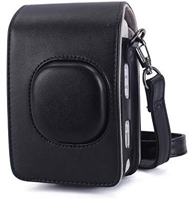 Phetium Protective Case Compatible with Instax Mini Liplay Hybrid Instant Camera and Printer, Soft PU Leather Bag with Removable/Adjustable Shoulder Strap (Black)