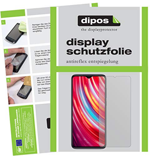 dipos I 6X Protector de Pantalla Mate Compatible con Xiaomi Redmi Note 8 Pro pelicula Protectora (3X Delantera + 3X Trasera)