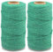 G2PLUS 2x100M Verde Cuerda de Algodón,Macrame Cuerda de Algodón Hilo Macrame 2mm Cordel de Jardín para Jardinería Envolver Regalos,Hornear Manualidades