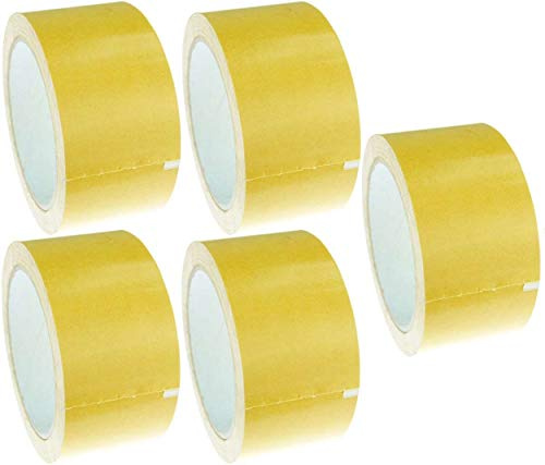 5 Rollen 25 m x 50 mm Doppelseitiges Universal Klebeband - Vielseitiges Klebeband für Verpackungen, Deko, Teppiche oder zum Basteln
