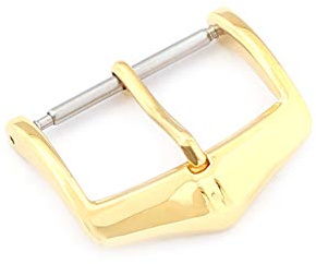HIRSCH Unisex Dornschließe für Uhrenarmbänder L316 Edelstahl Modell Classic 18 mm Goldfarben, poliert