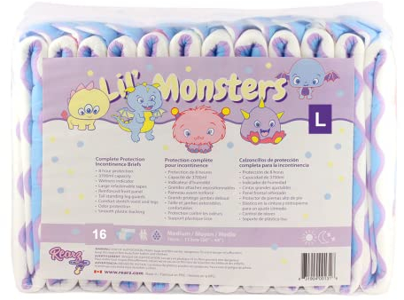 Rearz Lil' Monsters Windeln für Erwachsene, Größe L, 16 Stück