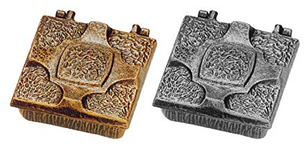 Henecka -Grabschmuck- Weihwasserbecken -Andacht- wählbar in Bronze pat. & Aluminium pat.; mit oder ohne Sockel; inklusive Friedhofsbürste (Weihwasserbecken Aluminium pat.)