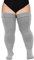 Moon Wood Kniestrümpfe Damen Extra Lange Overknees Strümpfe Damen Thigh High Socken Soft Warme Stulpen Große Größe Grau