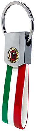 Quattroerre Fiat Italy Schlüsselanhänger mit rotem Vintage-Logo