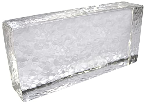Fuchs Design Crystal Collection, 1 brique en verre martelée brillante, env. 24,6 x 11,6 x 5,3 cm, brique en verre véritable