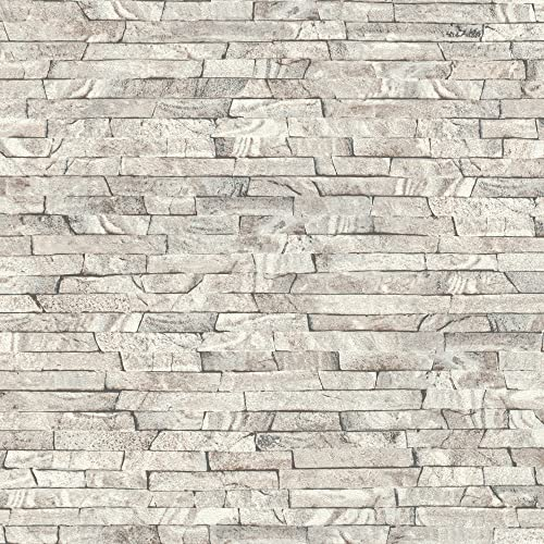 Rasch Tapete 278903 - Graue Tapete mit Steinoptik, Naturstein Steinwand - 10,05m x 0,53m (LxB)