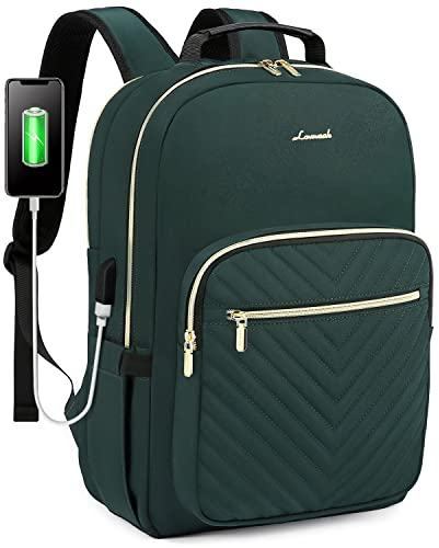 LOVEVOOK Rucksack Damen, Wasserdicht 15,6 Zoll Laptoptasche Daypacks Elegant Schulrucksack Teenager Mädchen mit USB-Ladeanschluss, Groß Arbeitstasche Backpack Rucksäcke für Uni Schule Business Reise
