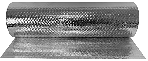 Aufun 1x30m Aluminisierte Isolierfolie Dämmfolie Doppelte Alu-Luftpolsterfolie Dachisolierung, Heizkörper Reflexionsfolie Isolierungsfolie Wärmehaltung (30㎡)
