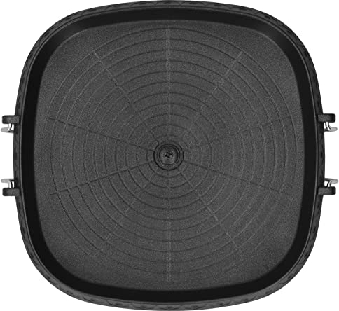 Koreanische Grillpfanne, 36 x 36 cm Quadratische Antihaft Picknick Rauchfreie Grillplatte mit Griff, Multifunktionale Bratpfanne Grillaufsatz für Gasgrill, Kohlegrill, Induktionsherd