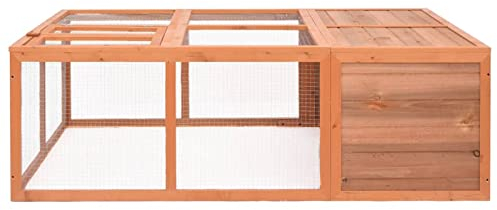 Garten-Tierkäfig, XIAOGUANG Kaninchenstall, Hasenkäfig, Wachtelstall, Kleintiergehege Außen, Freilaufgehege Kaninchen, Meerschweinchen Auslauf, 150x100x50 cm Massivholz Tanne