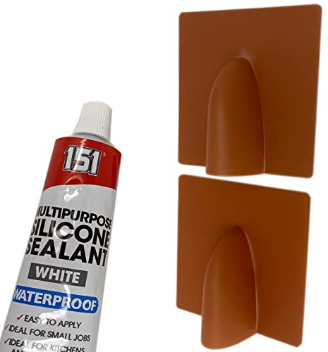 External Brick Buster x 2 inc Sealer - Outdoor Wall Entry Burst Tidy Cover - Brown - Including with Silicone SEALANT - BRW