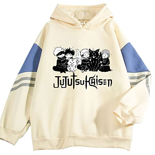 zhedu Satoru Hoodie Männer/Frauen Mode Sweatshirts Druck Übergroßen Streetwear Casual Pullover Harajuku Mantel (XL,Color 1)