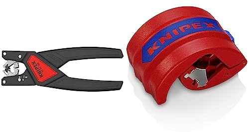 Knipex Automatische Abmantelungszange 175 mm 12 74 180 SB & BiX Schneider für Kunststoffrohre und Dichthülsen 20 – 50 mm 90 22 10 BK