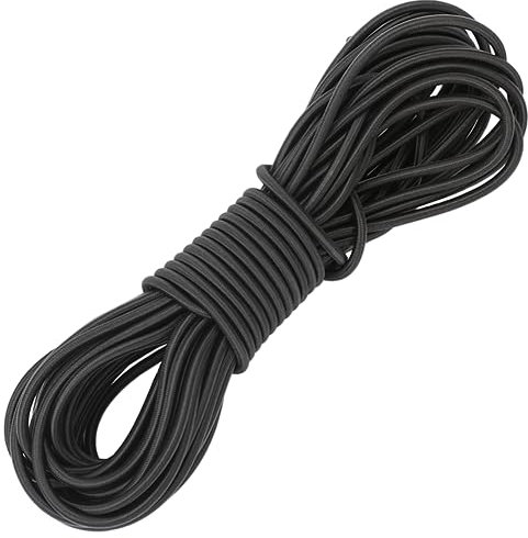 Black Elastic Cord Shock Rope Mini Bungee Cords Black Elastic Cord Small Bungee Cords Bungee Cord Roll 3mm x 10m Nylon Elastic Cord for DIY Jewelry Making Clothesline Camping Swings Pendants Shoelaces