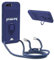 YFSYLL Funda con Cuerda Compatible con iPhone 8 Plus/iPhone 7 Plus/6 Plus,Ajustable Collar de Cuello Cordón Carcasa de Silicona,Protección de la cámara Funda,Anillo Soporte,Ranuras para Tarjetas,Azul