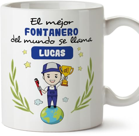 MUGFFINS Tazas Personalizadas para FONTANERO hombre - En Español - Eres Mejor del Mundo - 11 oz / 330 ml - Regalo Personalizable original y divertido
