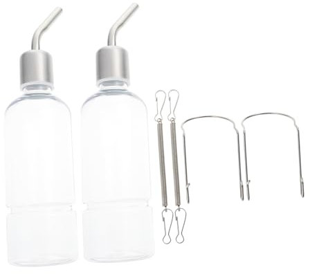 minkissy 2 Pièces Externe De Cochon d'Inde Distributeur d'eau De Lapin d'eau De Lapin sans À d'eau en Verre De Cochon d'Inde d'eau