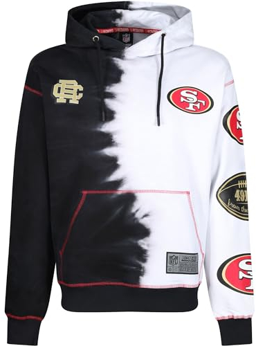 Recovered San Francisco 49ers NFL Ink Dye Effect Schwarz auf Weiß Hoody - S