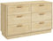 HOMCOM Cómoda de Noche con Cajones de Rejilla de Ratán Cómoda de Dormitorio Estilo Bohemio Antivuelco para Sala 110x40x69 cm Natural