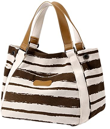 TDEOK Women's Fashion Handbag Handbag Travel Bag Lightweight Large Capacity Magnetic Closure Bags Black, coffee, One Size