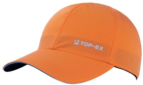 TOP-EX wasserdichte Baseball Cap Herren Running Cap Sommer Kappe Sonnenhut Basecap Großer Kopf Sports Golf Cap 65 Tennis Laufkappe UV-Schutz M/L Orange