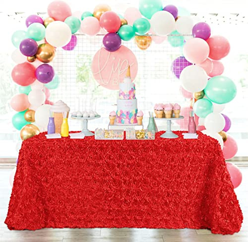 B-COOL Christimas Tischdecke, Rosette, 3D-Blumen-Tischdecken, 228 x 392 cm, Geburtstag, Urlaub, Party, Dekoration, Hochzeit, Party, Bettwäsche