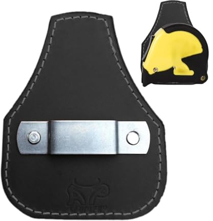 Generisch Maßbandhalter – Ledermaterial, Schwarz, Gürtelclip-Aufbewahrungshalter für Maßbänder und Werkzeuge