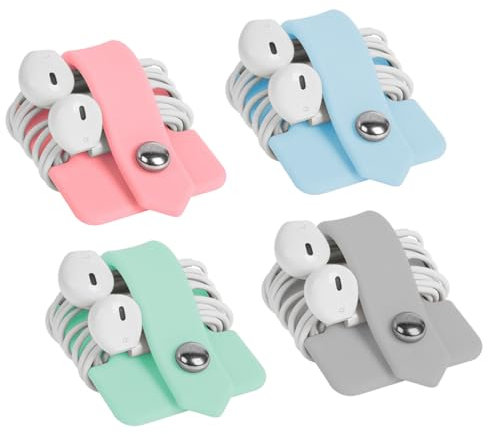 4 Stück Cord organizer, Kopfhörer Kabel Organizer, Halter für Ohrhörer, Headset Wrap Winder und Cord Manager Kabelaufwicklung, Achten Sie darauf, dass sich die Kabel und USB-Kabel nicht verheddern