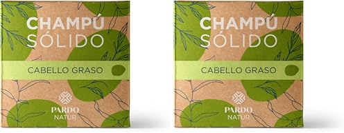 Jabones Pardo Champú Sólido Cabello Graso | Limpieza Profunda y Duradera | Ingredientes Naturales | 60 gr (Paquete de 2)
