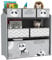 ZONEKIZ Kids Storage Unit, Childrens Toy Storage Organiser, with 6 Fabric Bins, for Bedroom, Nursery, 63 x 30 x 66cm, Grey
