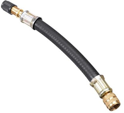 scyca Reifenfüller-Verlängerungsschlauch, Ventilverlängerung, Gummireifen-Ventilschaftverlängerungswerkzeug, Adapter-Luftventilverlängerung aus massivem Messing, Aufpump-Verlängerungsrohr zum