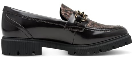 s.Oliver Damen Loafer mit Zierschnalle Elegant, Mehrfarbig (Brown Leo), 39 EU