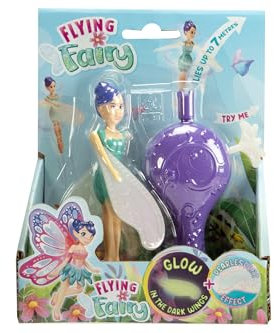 Magische Fee, buntbedruckte Fliegende Puppe, weiche bewegliche Flügel, Glow in The Dark, Starter mit Seilzug, 14cm, ab 3 Jahren