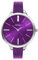 Sekonda Ada 39 mm Damen-Quarzuhr mit drei Zeigern und Sonnenstrahlen-Zifferblatt, Analog-Anzeige und Lederarmband, Silber/Violett, Armband