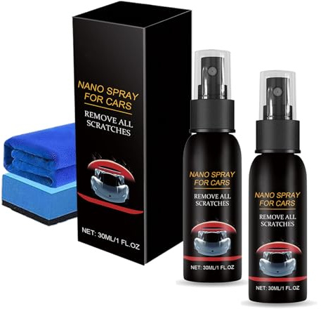 Nimedala Auto Spray Kratzer Entfernen, Nano Auto Spray, Nano Autospray Mit Tuch & Schwamm (2Pcs,30ml)