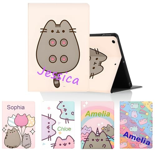 Funda Tablet Personalizada para Huawei MatePad Air 11,5, Cárcasa Personalizable con Kawaii Anime Pusheen Lindo Gato Dibujos Animados Diseño PU Cuero Flip Texto Custom Case