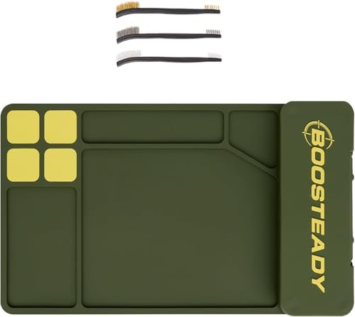 BOOSTEADY Reinigungsmatte Waffen Gun Cleaning Mat Pistolenmatte rutschfeste Gummi Waffenmatte magnetisches Gun Cleaning Mat，40,38 x 24,89 cm (Grün)