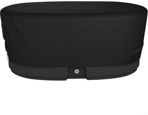 Cubierta impermeable resistente para tanque al aire libre para baño de hielo, piscina de inmersión fría, bañera ovalada con costuras reforzadas y cordón ajustable para un ajuste seguro (73 x 26 x 18